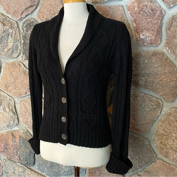 Urban Heritage | Sweaters | Urban Heritage Black Cable Knit Cardigan |  Poshmark